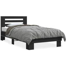 Madera Estructuras de cama vidaXL Wood and Metal Bettrahmen