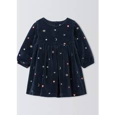 John Lewis Baby Embellished Velvet Dress - Blue