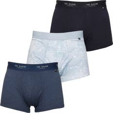 Ted Baker Men's Underwear Ted Baker Three Pack Cotton Trunk Boxer Briefs - Navy/Dark Denim/Blue Alatri