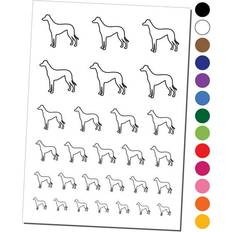 Gray Body Makeup Sniggle Sloth Greyhound Dog Outline Water Resistant Temporary Tattoo Set Fake Body Art Collection Light Pink