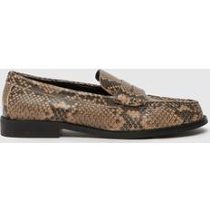 Schuh Lillian Leather Penny Loafer Flat Shoes - Black/Brown