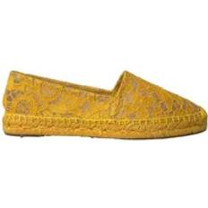 Women - Yellow Loafers Dolce & Gabbana Yellow Lace Espadrille Loafers Yellow