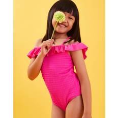 Accessorize Textured Frill One-Piece Swimsuit - Pink