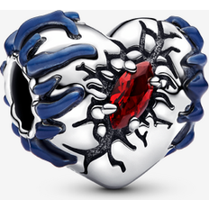 Men Charms & Pendants Pandora Stranger Things Glow-in-the-Dark Heart Charm - Enamel/Sterling Silver/Man-Made Crystal/Red