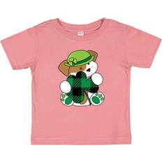 Dogs Tops Children's Clothing Inktastic Baby St Patricks Day Irish Buffalo Plaid Puppy T-shirt - Mauve