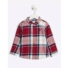 Red Shirts River Island Mini Boy Check Long Sleeve Christmas Shirt - Red