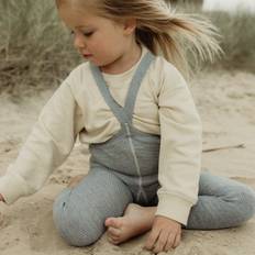 Silly Silas Unisex Footless Rib Tights with Braces - Marshmallow Sky