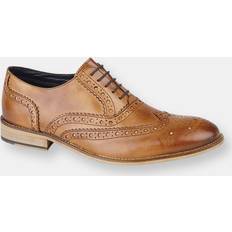 Leather Oxford Roamers Leather Brogue Oxford Shoes - Brown