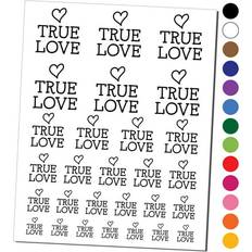 Body Makeup Sniggle Sloth True Love Heart Fun Text Water Resistant Temporary Tattoo Set Fake Body Art Collection Dark Blue