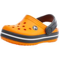 Beach Shoes Crocs Crocband Clog Kids Sandalias - Orange/Grey