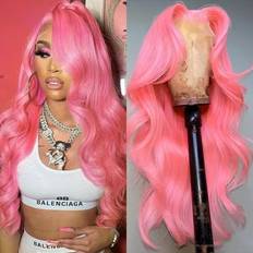 Hair Products Loyom Pink Human Hair Wig 26 Inch 180 Density