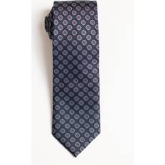 Slips An Ivy Woven Flower Silk Tie - Navy