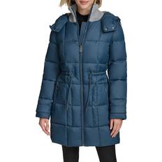 Fabric - Women Coats Andrew Marc Peyton Quilted Hooded Puffer Coat - Midnight Blue