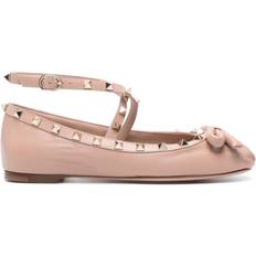 Valentino Garavani Halbschuhe Valentino Garavani Rockstud Leather Ballet Flats - Pink