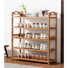 Yellow Shoe Racks Bed Bath & Beyond 5-Tier Wood Shelf Organizer Shoe Rack