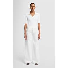 Wool Jeans 7 For All Mankind Lotta Sugar Wide Leg Jeans - White