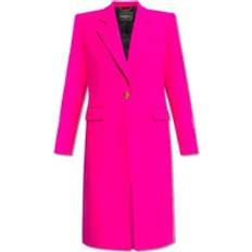 Versace Coats Versace Fuchsia Wool Long Coat - Pink