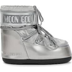 Moon Boot Icon Low Padded Metallic Satin Snow Boots - Silver