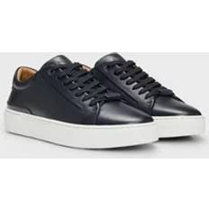 HUGO BOSS Men's Leather Low-Top Trainers - Navy