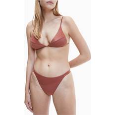 Calvin Klein Women Swimwear Calvin Klein Core Essentials High Waisted Bikini Bottom - Brown
