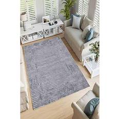 Gracie Oaks Woven Power Loomed Area Rug 80 x 300 cm White, Grey