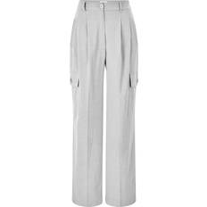 Rich & Royal Cargo Pants With Pleat Pebble Grey