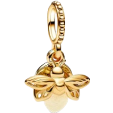 Pandora Guldbelagt Charms & Vedhæng Pandora Glow In The Dark Firefly Dangle Charm - Gold/Yellow