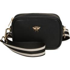 (Black) Vegan Leather Bee Crossbody Bag Mini