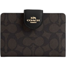 Wallets & Key Holders Coach Medium Corner Zip Wallet - Signature Canvas/Gold/Walnut/Black