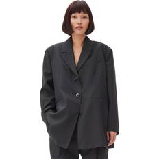 Dam - Multifärgade Kavajer Ganni Charcoal Stripe Suiting Oversized Blazer - Multicolor