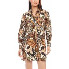 Embroidery - Midi Dresses Karen Kane Floral Blouson Sleeve Shirt Dress - Print