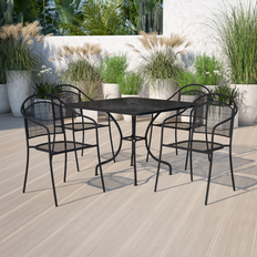 Steel Patio Dining Sets Flash Furniture 35.5-inch Square 5-Piece Patio Dining Set