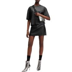 AllSaints Dam Kjolar AllSaints Renai Slim-fit Mid-rise Leather Mini Skirt - Black
