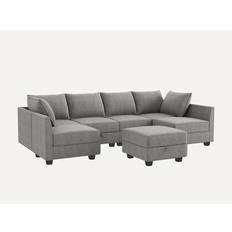 Honbay 7-Piece Polyester Modular Sectional Sofa