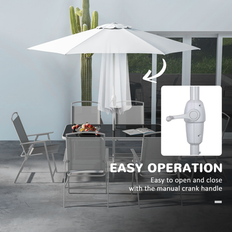 OutSunny 8 Piece with Table Umbrella Patio Dining Set