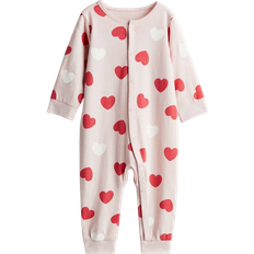 Night Garments Children's Clothing H&M Baby Printed Jersey Pyjamas - Light Pink/Heart (1248949001)