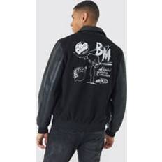 boohooMAN Collegejacke Mit Kragen - Schwarz