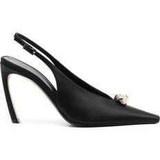 Lanvin Heels & Pumps Lanvin Pointed-Toe Slingback Pumps - Goat Skin/Calfskin/Silk/Brass