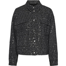 Sequins Jackets Pieces Roberta Jacket - Grey Denim