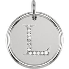 Unisex - White Gold Charms & Pendants Precious Stars Jewelry, Unisex 14K White Gold 0.06 CTW White Diamond Initial Pendant