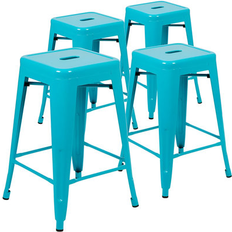 Turquoise Seating Stools Williston Forge Kaashvi 26 Counter 26 H x 18 W x 18 D in Blue Seating Stool