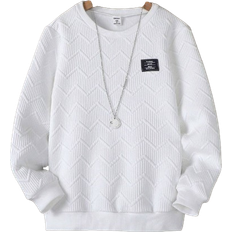 Sweatshirts Shein Tween Boy Letter Patched Detail Pullover Without Necklace