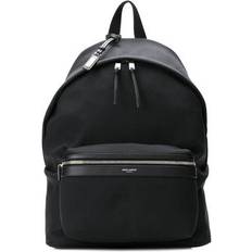 Saint Laurent Backpacks Saint Laurent Black Leather-Trim City Backpack for Men from