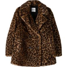 Leopard - Women Outerwear Bershka Longline Faux Fur Coat - Leopard Print/Multi