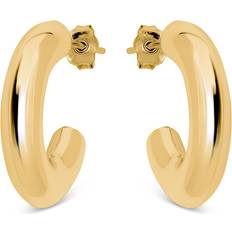 Aqua Polished Chunky Hoop Earrings Exclusive Gold