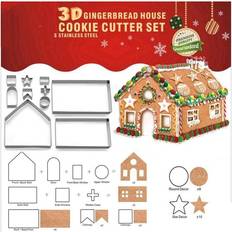 Brown Cookie Cutters Zeuxo Gingerbread House Set of 10 Cookie Cutter