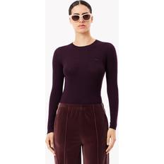 Lacoste Red Jumpers Lacoste Merino Wool 3D Rib Sweater - Red Maroon