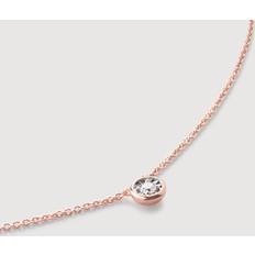 Monica Vinader Transparent Necklaces Monica Vinader Rose Gold Lab Grown Diamond Essentials Necklace Adjustable 41-46cm/16-18' Lab Grown Diamond