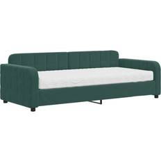 vidaXL Daybed Med Madras 90x200 cm Velour Mørkegrøn