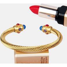 VIGOR Bohemian Style 18K Gold Braided Steel Wire Open Ended Bracelet Bulk Sets Gold STYLE: PACK